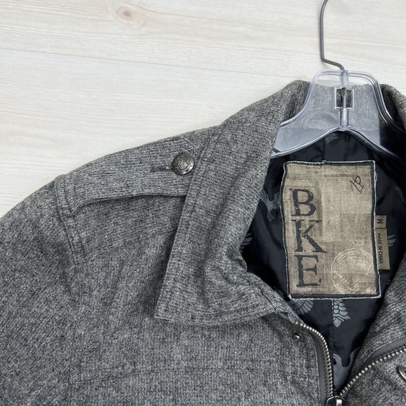 Buckle BKE Jacket Mens Medium Gray Wool Blend Western Cowboy Lined Snap And Zip - Picture 6 of 16